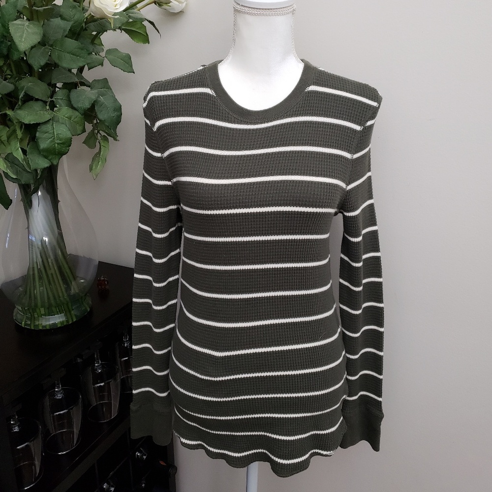 GAP Striped Thermal Henley Tunic Top